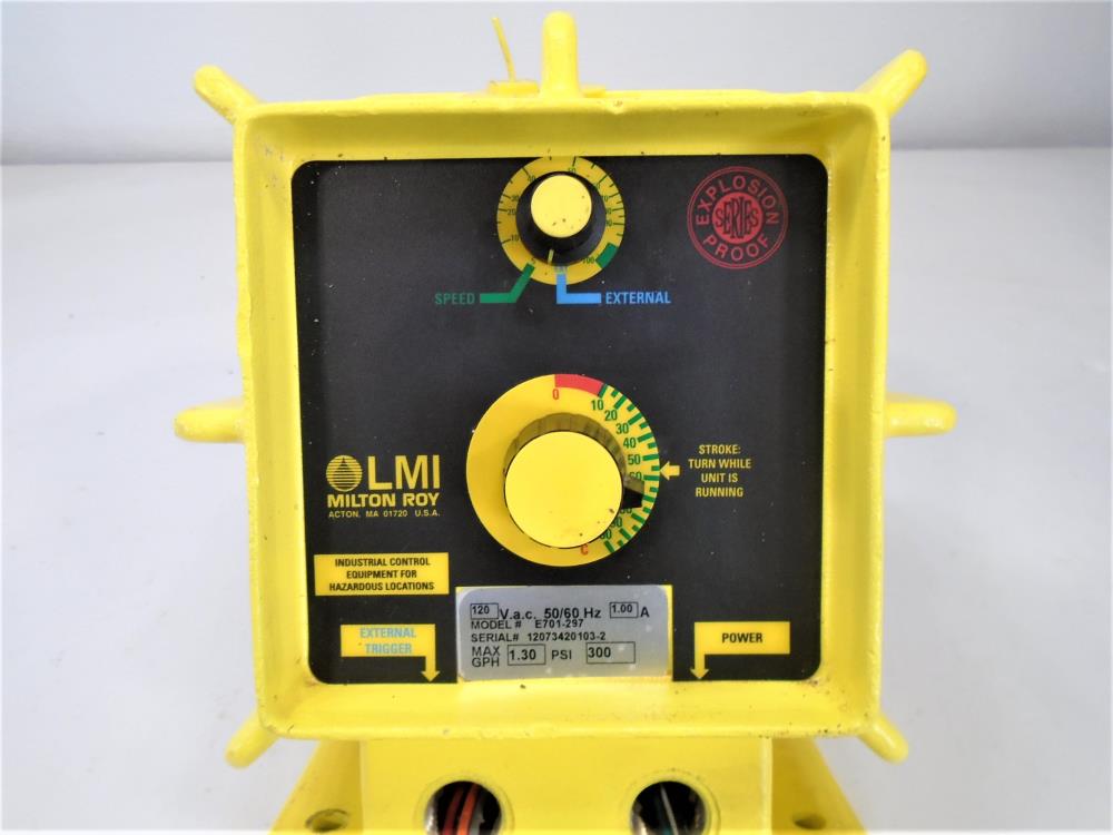 Milton Roy Metering Pump E701-297, E-751 Linear Actuator, 1.30 GPH, 300 PSI